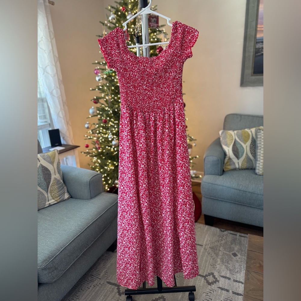 Red Floral Maxi Dress